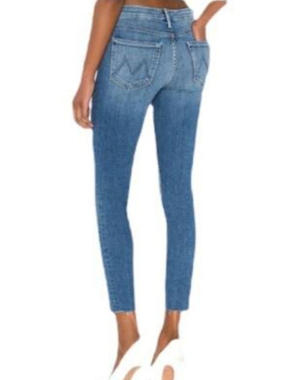 Mother Jeans High Waisted Lookle Ankle Fray High Rise Skinny Blue Denim Size 33